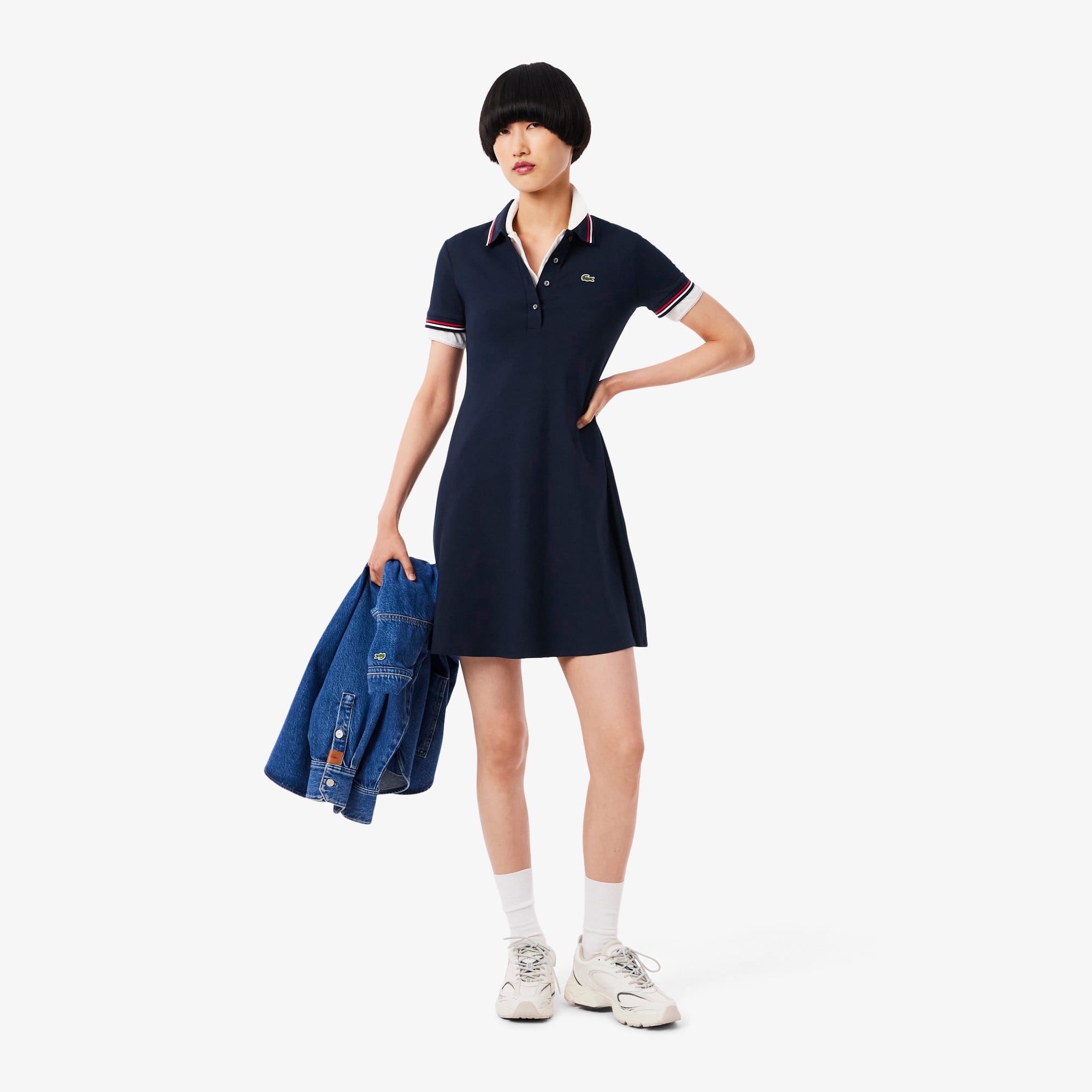 Stretch Polo Collar Skater Dress - Women's dresses & skirts - New