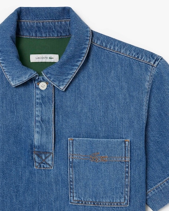 Oversized Lightweight Denim Polo Shirt
