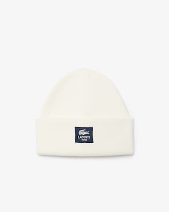 Ribbed Cotton Badge Beanie