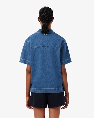 Oversized Lightweight Denim Polo Shirt