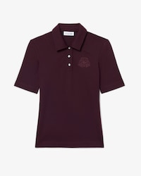 Slim Fit Embroidery Accent Stretch Piqu&eacute; Polo Shirt