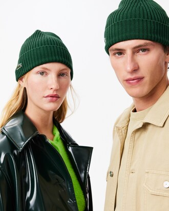 Rib Knit Brushed Wool Beanie