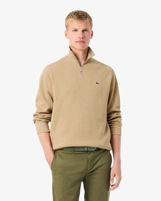 Zip-Up High Neck Interlock Sweatshirt
