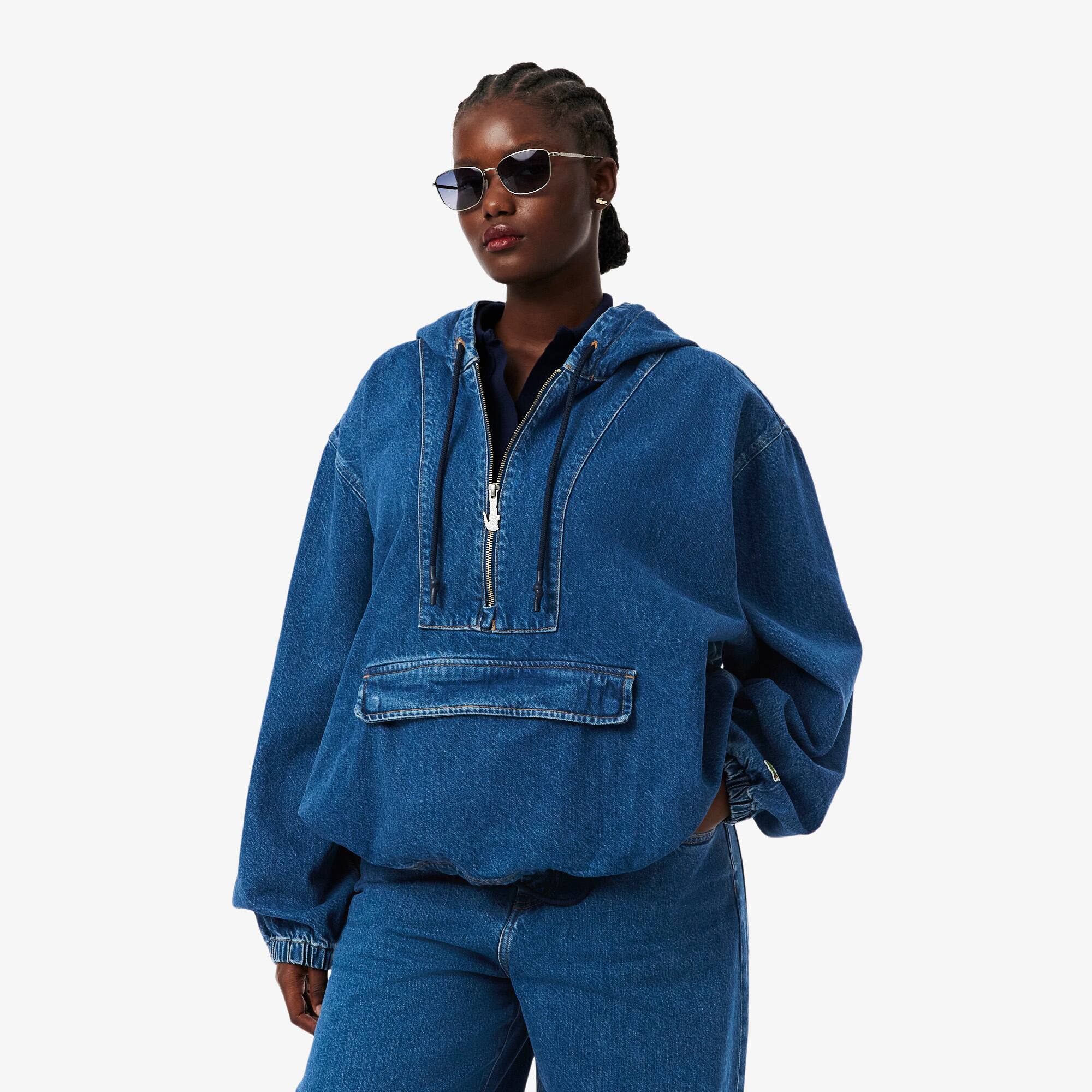 Oversized Denim Popover Jacket - Women's Jackets & Coats - New In