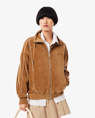 Oversized Zipped Velour Sweatshirt