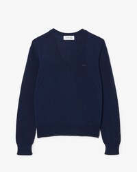 Seamless Knit V Neck Sweater