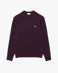 Cable Knit Wool Crew Neck Sweater