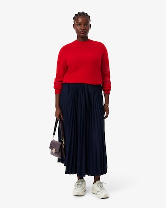 Long Pleated Elasticated Waist Skirt