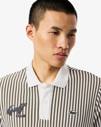 Heat Regulating Striped Golf Polo Shirt