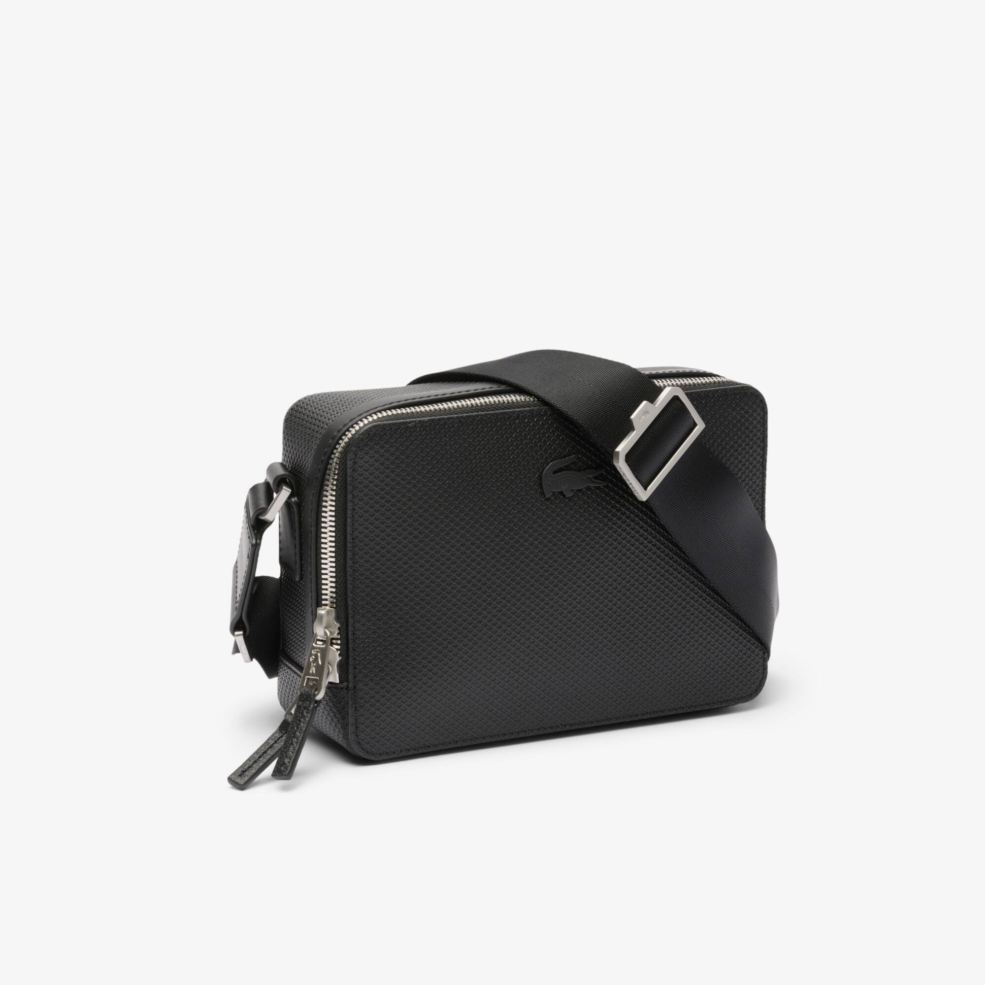 【LACOSTE】CHANTACO Small Reporter Bag_ NU4393C (BLACK) Unisex Small Chantaco Leather Reporter Bag - Bags - New In