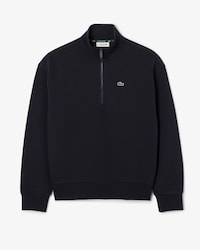 High Neck Zipped Piqué Sweatshirt