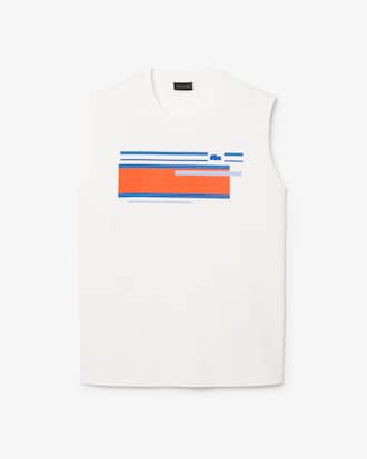 Runway Textured Stripe Jersey Tank Top