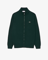 Zipped High Neck Cotton Sweater