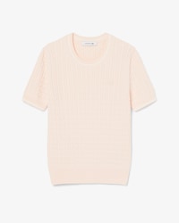 Short Sleeved Cable Knit Sweater