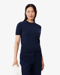 Short Sleeved 3D Knit Sweater