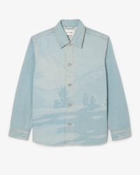 Landscape Motif Denim Overshirt