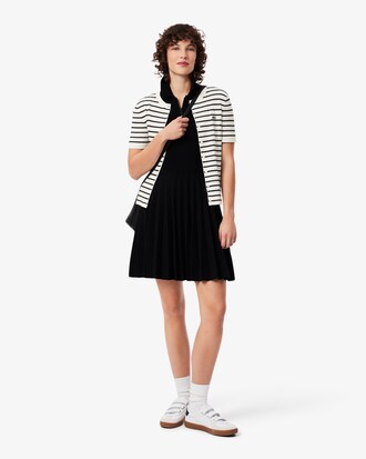 Pleated Polo Collar Dress