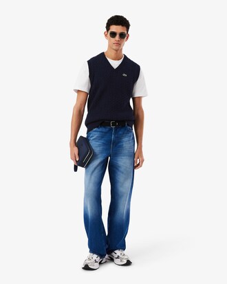 Cable Knit Cotton Sweater Vest