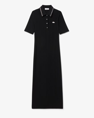 Slim Fit Diamanté Crocodile Polo Collar Dress