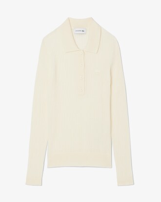 Wool Jersey Polo Collar Sweater