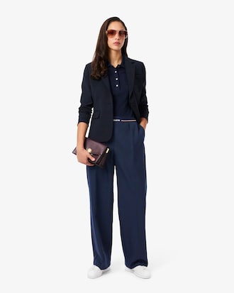 Oversized Wool Blend Pleated Pants