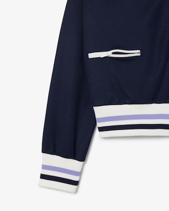 Zipped Stripe Accent Sweatshirt