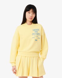 Oversized Fit Pleated Print Sweatshirt