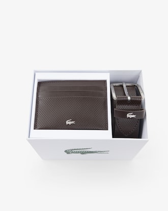Leather Belt/Card Holder Gift Set