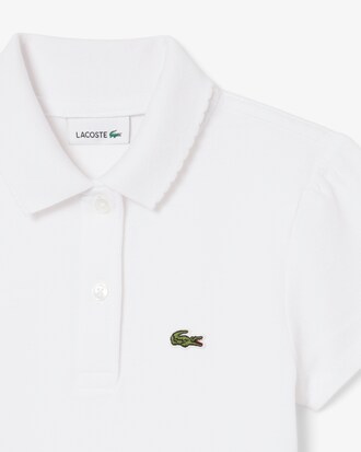 Scalloped Collar Piqué Polo Shirt