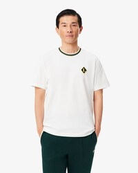 French Made Badge Accent Striped T-shirt