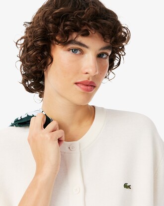 Cardigan coton et laine point mousse
