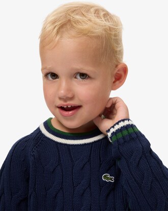 Pull col rond coton et laine