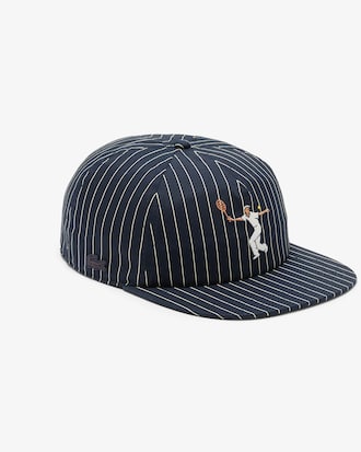 Casquette twill de coton ray&eacute;e brod&eacute;e