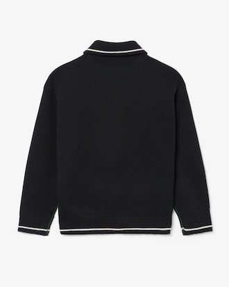 Polo manches longues coton et laine