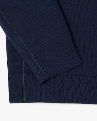 Cardigan col V coton et laine