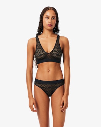 Brassière en dentelle siglée