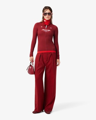 Pantalon tailleur laine straight fit D&eacute;fil&eacute;