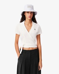 Polo cache-cœur en mini Piqué stretch