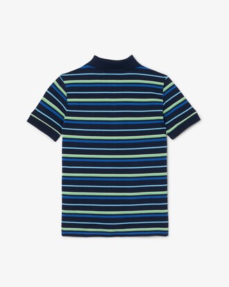 Polo en Petit Piqu&eacute; rayures contrast&eacute;es