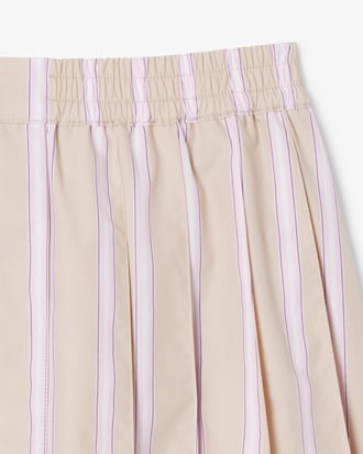 Jupe courte pliss&eacute;e ray&eacute;e popeline