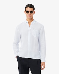 Chemise regular fit en lin ray&eacute;e