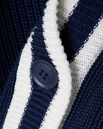 Cardigan Golf laine m&eacute;lang&eacute;e badge