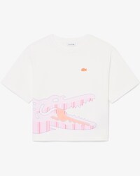 T-shirt coton imprim&eacute; crocodile