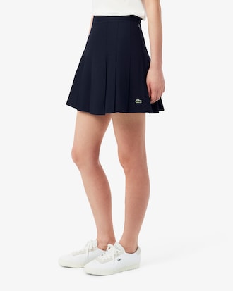 Jupe courte pliss&eacute;e en coton stretch