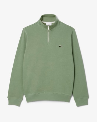 Sweatshirt zippé interlock col montant