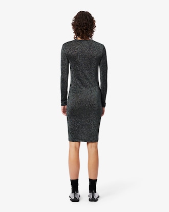 Robe manches longues m&eacute;tallis&eacute;e slim fit