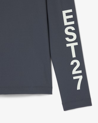 T-shirt col montant stretch imprim&eacute; D&eacute;fil&eacute;