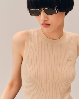 Pull sans manches maille 3D laine m&eacute;rinos