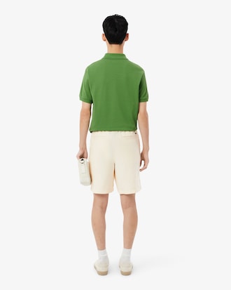 Short regular fit twill de lin m&eacute;lang&eacute;