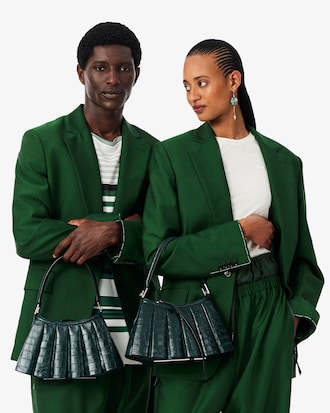 Petit sac Lenglen D&eacute;fil&eacute; en cuir effet crocodile